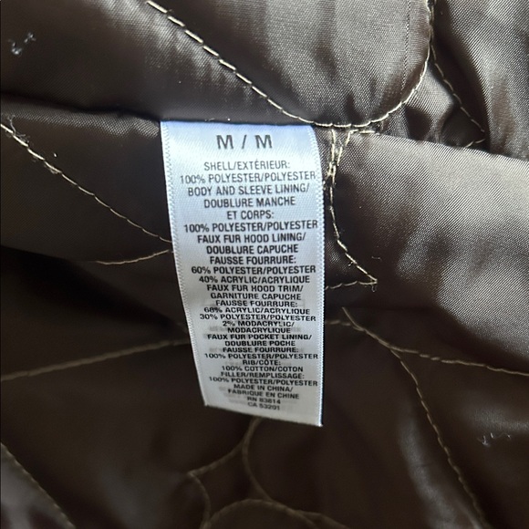 Aeropostale Chocolate Brown Puffer Jacket with Fur Hood - Picture 7 of 8